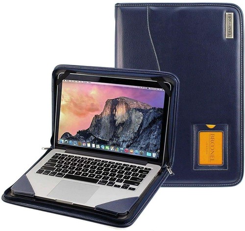 Broonel blue leather contour - leather,
